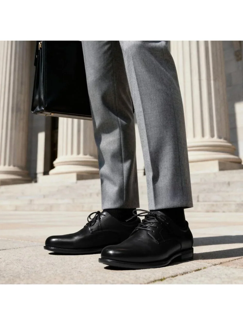 Men’s Black Leather Comfort Oxford Dress Shoes Derby Lace Up Business Formal